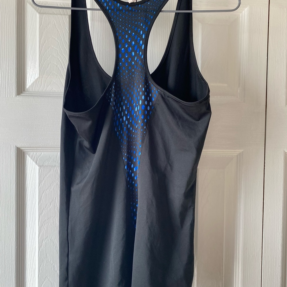 Black and Blue Racerback Tank Top - Picture 2 of 2